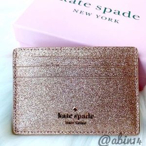 NWT Kate Spade Glitter Card Case with Gift Box